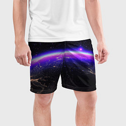 Шорты спортивные мужские Планета и неоновое свечение, цвет: 3D-принт — фото 2