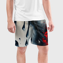 Шорты спортивные мужские Сюрреалистичная абстракция с каплями, цвет: 3D-принт — фото 2
