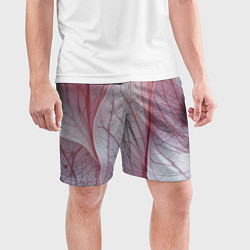 Шорты спортивные мужские Розовые листья, цвет: 3D-принт — фото 2
