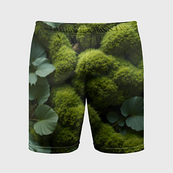 Мужские спортивные шорты Зеленый мох и листья