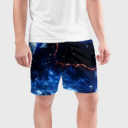 Шорты спортивные мужские Звезды и молнии в разломе плит, цвет: 3D-принт — фото 2