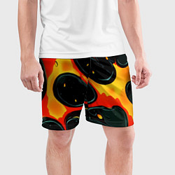 Шорты спортивные мужские Оранжевые разломы текстура, цвет: 3D-принт — фото 2