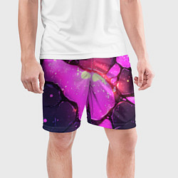 Шорты спортивные мужские Розовая текстура разлом плит, цвет: 3D-принт — фото 2
