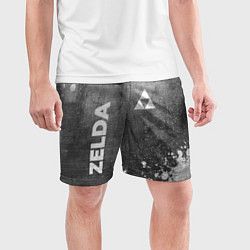 Шорты спортивные мужские Zelda - grey gradient вертикально, цвет: 3D-принт — фото 2