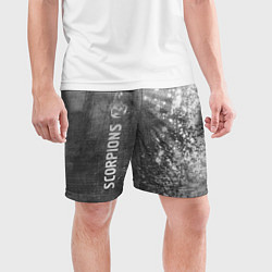 Шорты спортивные мужские Scorpions - grey gradient по-вертикали, цвет: 3D-принт — фото 2