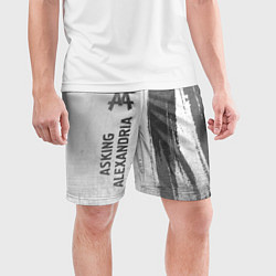 Шорты спортивные мужские Asking Alexandria - white gradient по-вертикали, цвет: 3D-принт — фото 2