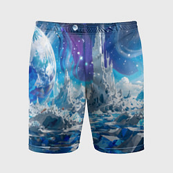 Мужские спортивные шорты Космический фантастический пейзаж