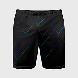 Шорты спортивные мужские Color blue black, цвет: 3D-принт