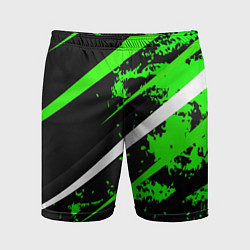Мужские спортивные шорты Color black and green