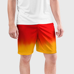 Шорты спортивные мужские Абстракция с красным и желтым, цвет: 3D-принт — фото 2
