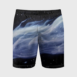 Мужские спортивные шорты Синяя волна в космосе - текстура