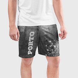 Шорты спортивные мужские Porto - grey gradient вертикально, цвет: 3D-принт — фото 2