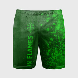 Мужские спортивные шорты In Flames - green gradient по-вертикали