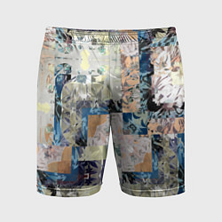 Шорты спортивные мужские Цветочная геометрическая абстракция, цвет: 3D-принт