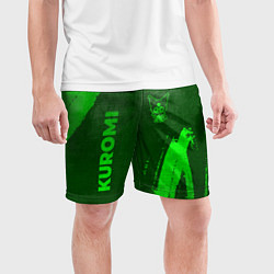 Шорты спортивные мужские Kuromi - green gradient вертикально, цвет: 3D-принт — фото 2