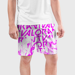 Шорты спортивные мужские Valorant розовый огонь, цвет: 3D-принт — фото 2