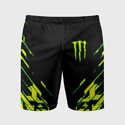 Шорты спортивные мужские Monster energy кислотная геометрия, цвет: 3D-принт