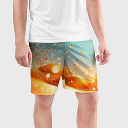 Шорты спортивные мужские Золотая песочная абстракция фон, цвет: 3D-принт — фото 2