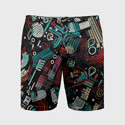 Мужские спортивные шорты Чёрный с абстрактными полосами