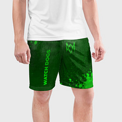 Шорты спортивные мужские Watch Dogs - green gradient вертикально, цвет: 3D-принт — фото 2