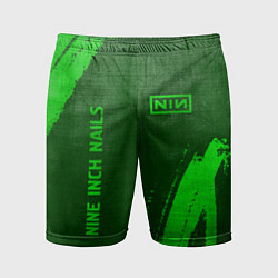Мужские спортивные шорты Nine Inch Nails - green gradient вертикально