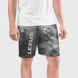 Шорты спортивные мужские Lexus - grey gradient вертикально, цвет: 3D-принт — фото 2