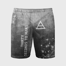 Шорты спортивные мужские Thirty Seconds to Mars - grey gradient вертикально, цвет: 3D-принт