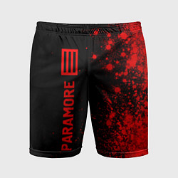 Шорты спортивные мужские Paramore - red gradient по-вертикали, цвет: 3D-принт