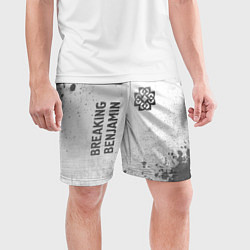 Шорты спортивные мужские Breaking Benjamin - white gradient вертикально, цвет: 3D-принт — фото 2