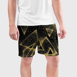 Шорты спортивные мужские Triangle yellow with dots, цвет: 3D-принт — фото 2