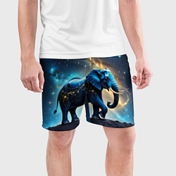 Шорты спортивные мужские Космический слон в звездной галактике, цвет: 3D-принт — фото 2