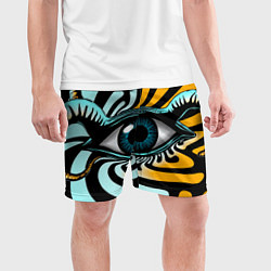 Шорты спортивные мужские Глаз - психоделика, цвет: 3D-принт — фото 2