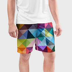 Шорты спортивные мужские Цветные квадраты, цвет: 3D-принт — фото 2