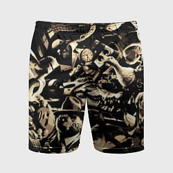 Шорты спортивные мужские Итальянские мемы с животными, цвет: 3D-принт