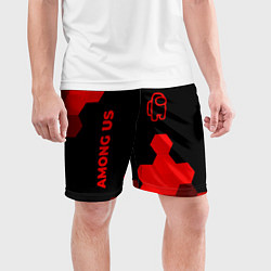 Шорты спортивные мужские Among Us - red gradient вертикально, цвет: 3D-принт — фото 2
