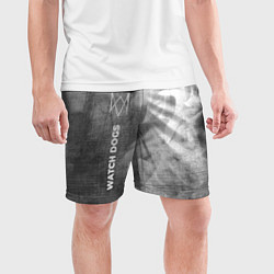 Шорты спортивные мужские Watch Dogs - grey gradient по-вертикали, цвет: 3D-принт — фото 2