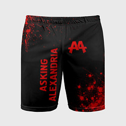 Шорты спортивные мужские Asking Alexandria - red gradient вертикально, цвет: 3D-принт