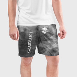 Шорты спортивные мужские Suzuki - grey gradient вертикально, цвет: 3D-принт — фото 2
