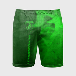 Мужские спортивные шорты Lamborghini - green gradient по-вертикали