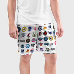 Шорты спортивные мужские Команды НБА на белом фоне, цвет: 3D-принт — фото 2