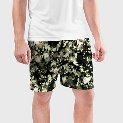 Шорты спортивные мужские Пятнистый чёрно-бежевый, цвет: 3D-принт — фото 2