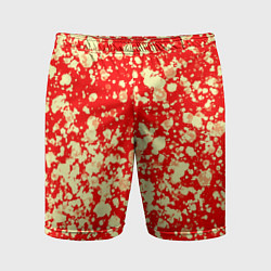 Шорты спортивные мужские Пятнистый красно-жёлтый, цвет: 3D-принт
