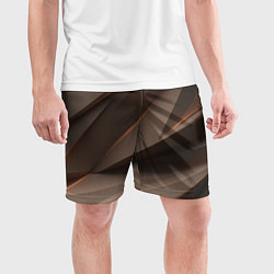 Шорты спортивные мужские Кофейная объемная текстура, цвет: 3D-принт — фото 2