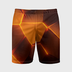 Шорты спортивные мужские Оранжевые объемные пластины, цвет: 3D-принт