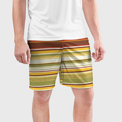 Шорты спортивные мужские Горизонтальные полосы, цвет: 3D-принт — фото 2