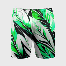 Шорты спортивные мужские Крупные листья абстракция, цвет: 3D-принт