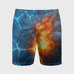 Шорты спортивные мужские Взрыв из объемных плит, цвет: 3D-принт