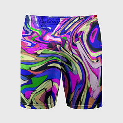 Шорты спортивные мужские Абстракция пластика синий, цвет: 3D-принт
