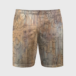 Шорты спортивные мужские Стимпанк элементы, цвет: 3D-принт