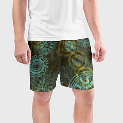 Шорты спортивные мужские Стимпанк механизм, цвет: 3D-принт — фото 2